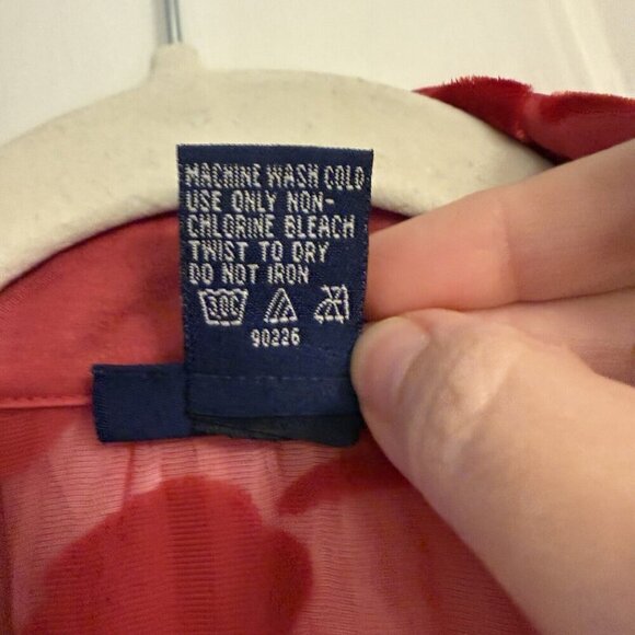 Vtg Forenza Women’s Top Sz 10 Sheer Floral Red Velvet Burnout Bell Sleeve Y2K - Picture 7 of 12